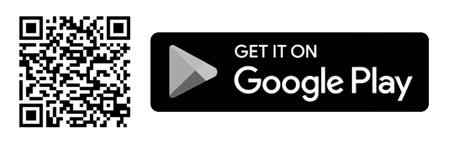 Download QR-Code mit dem Schriftzug -Get it on Google Play- und dem PlayStore-Logo in monochrom daneben