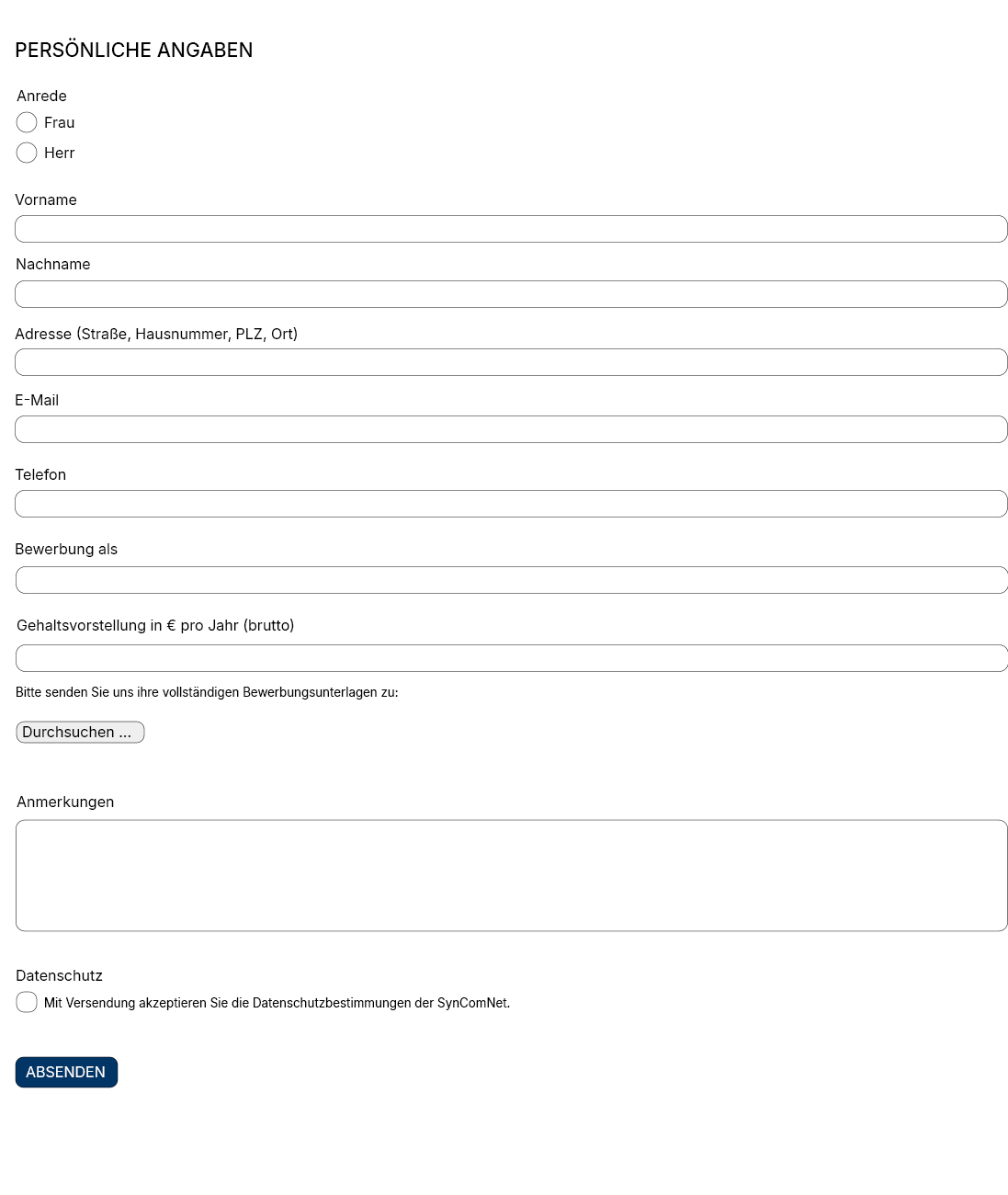 Mockup-Bewerbertool
